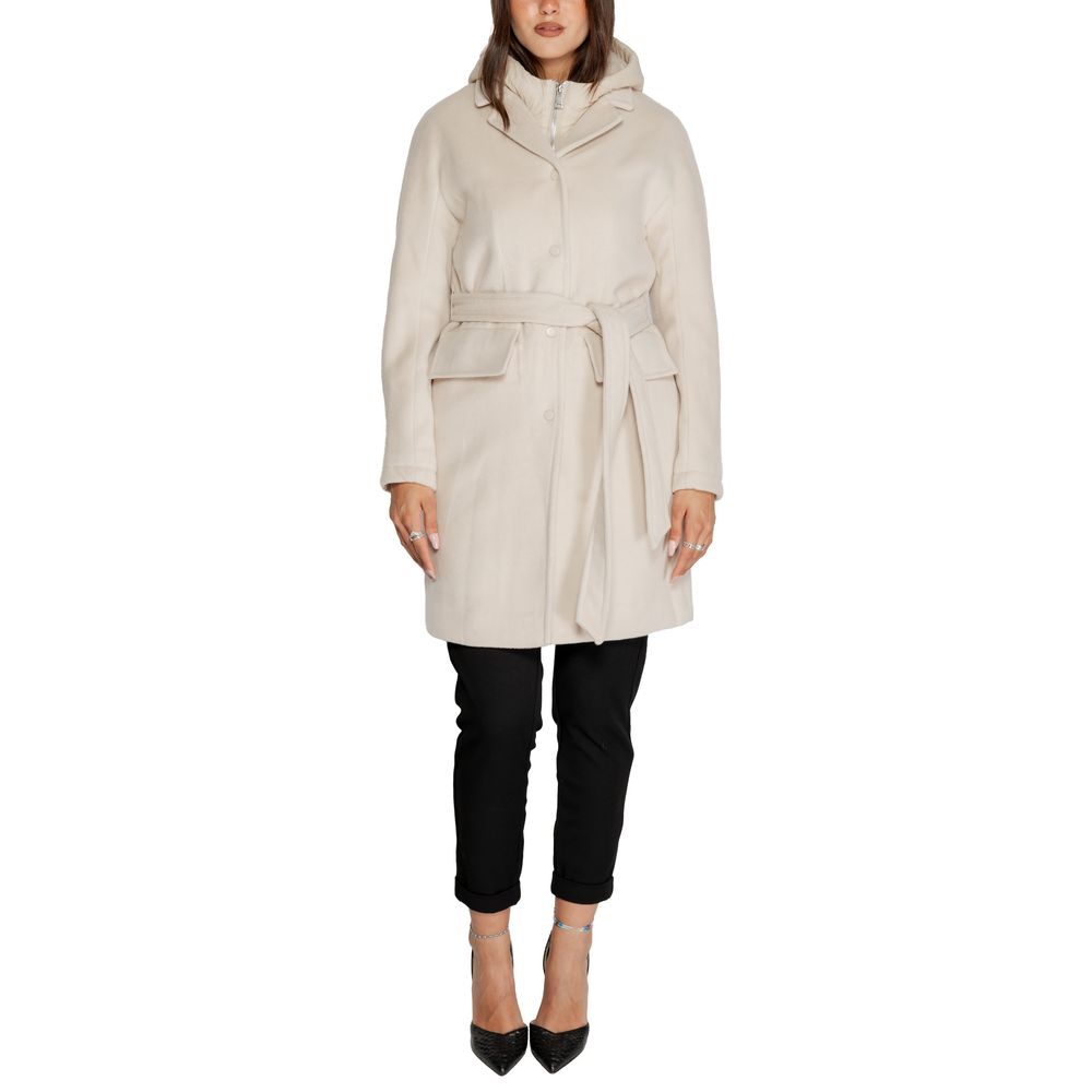 Cleré Beigefarbener Polyester-Mantel
